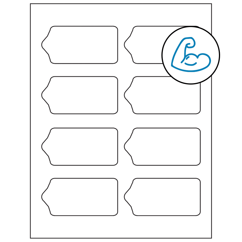 3.5625" x 1.75" White Sheet Labels - Ultra Aggressive Adhesive