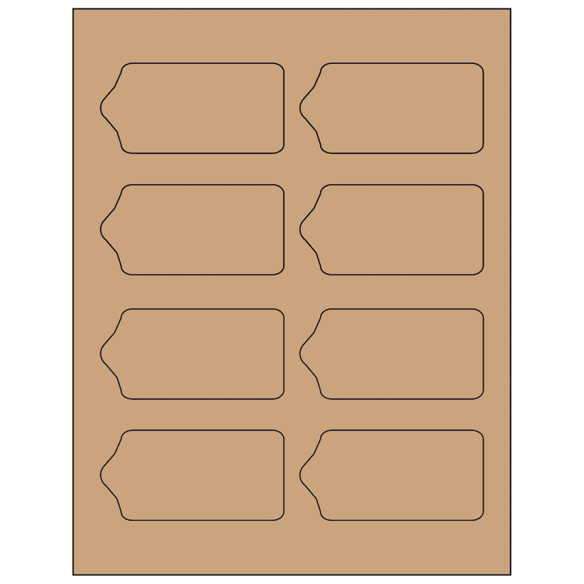 3.5625" x 1.75" Brown Kraft Sheet Labels