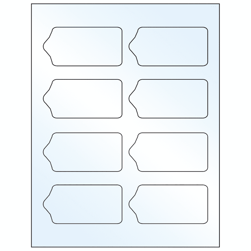 3.5625" x 1.75" Crystal Clear Sheet Labels