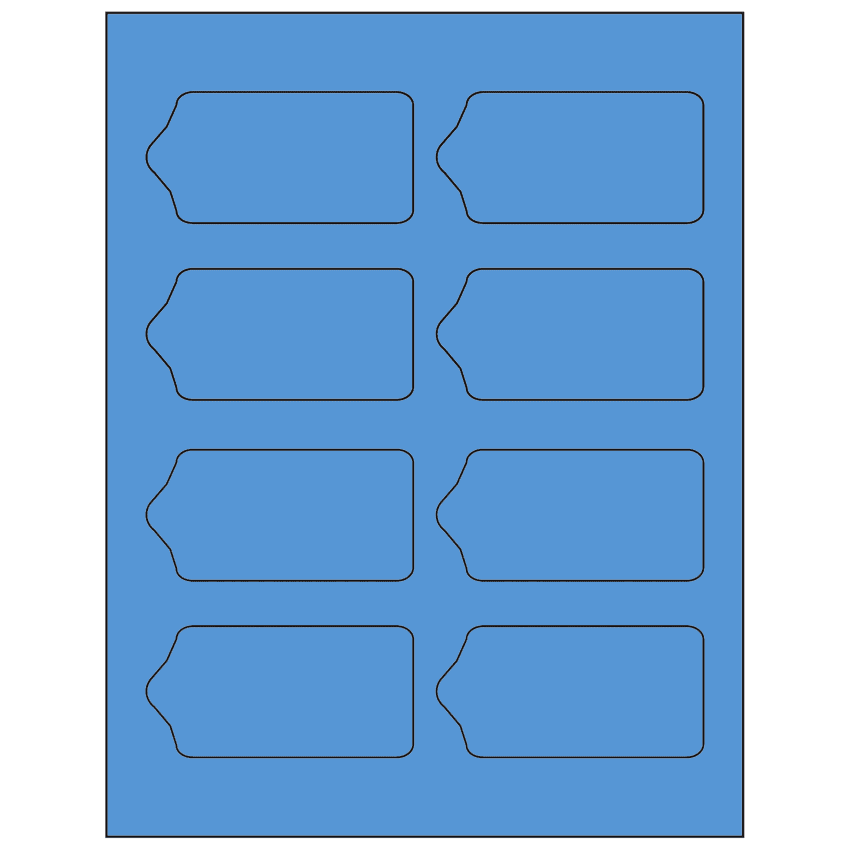 3.5625" x 1.75" Fluorescent Blue Sheet Labels