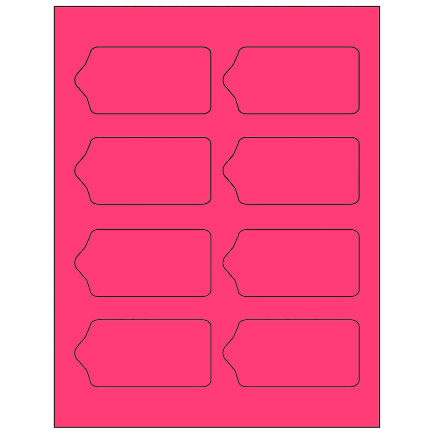 3.5625" x 1.75" Fluorescent Pink Sheet Labels