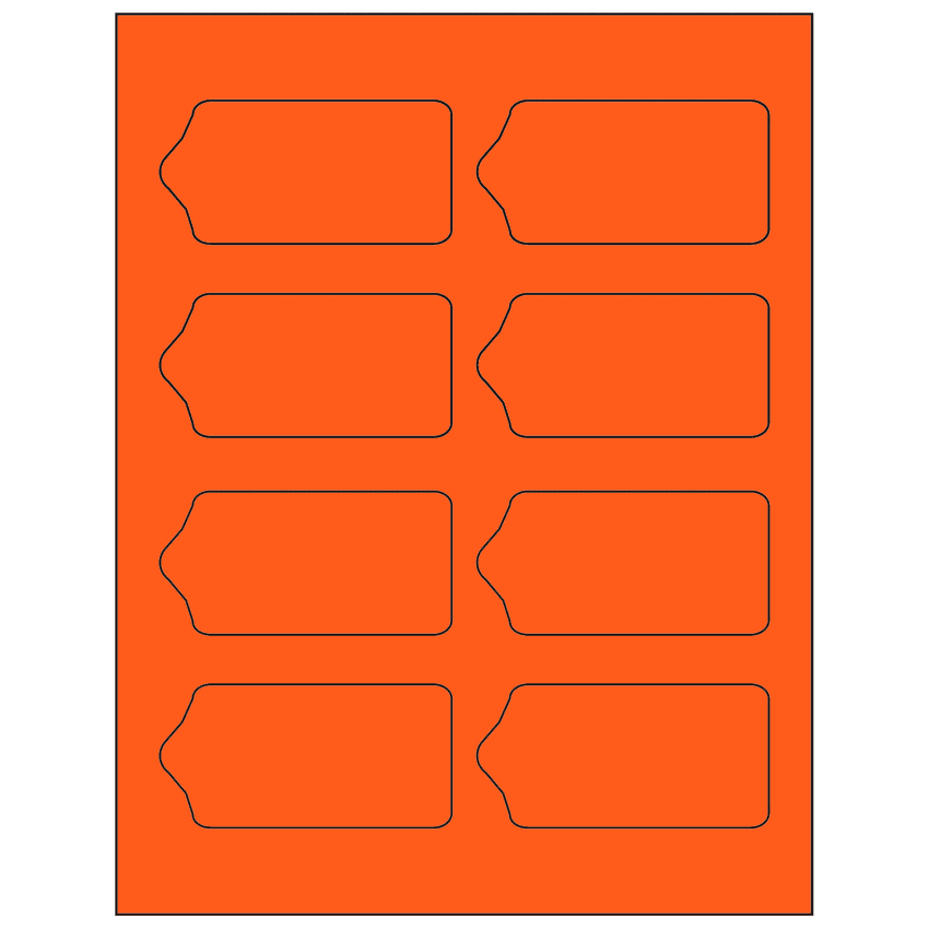 3.5625" x 1.75" Fluorescent Red Sheet Labels
