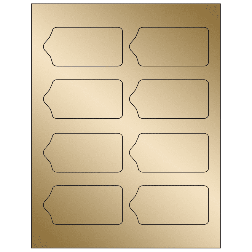 3.5625" x 1.75" Gold Foil Sheet Labels