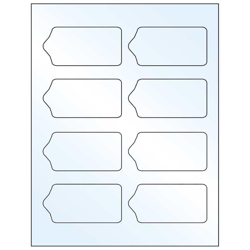 3.5625" x 1.75" White Mid Gloss Sheet Labels