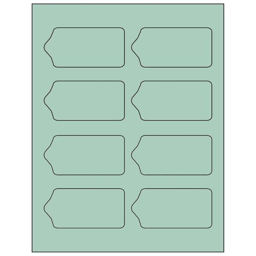 3.5625" x 1.75" Pastel Green Sheet Labels