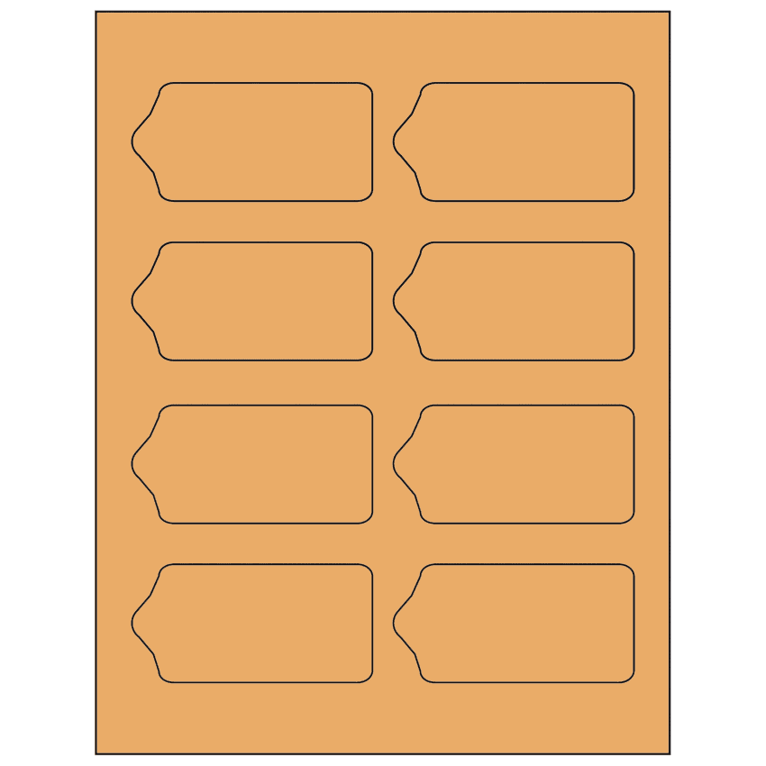 3.5625" x 1.75" Pastel Orange Sheet Labels