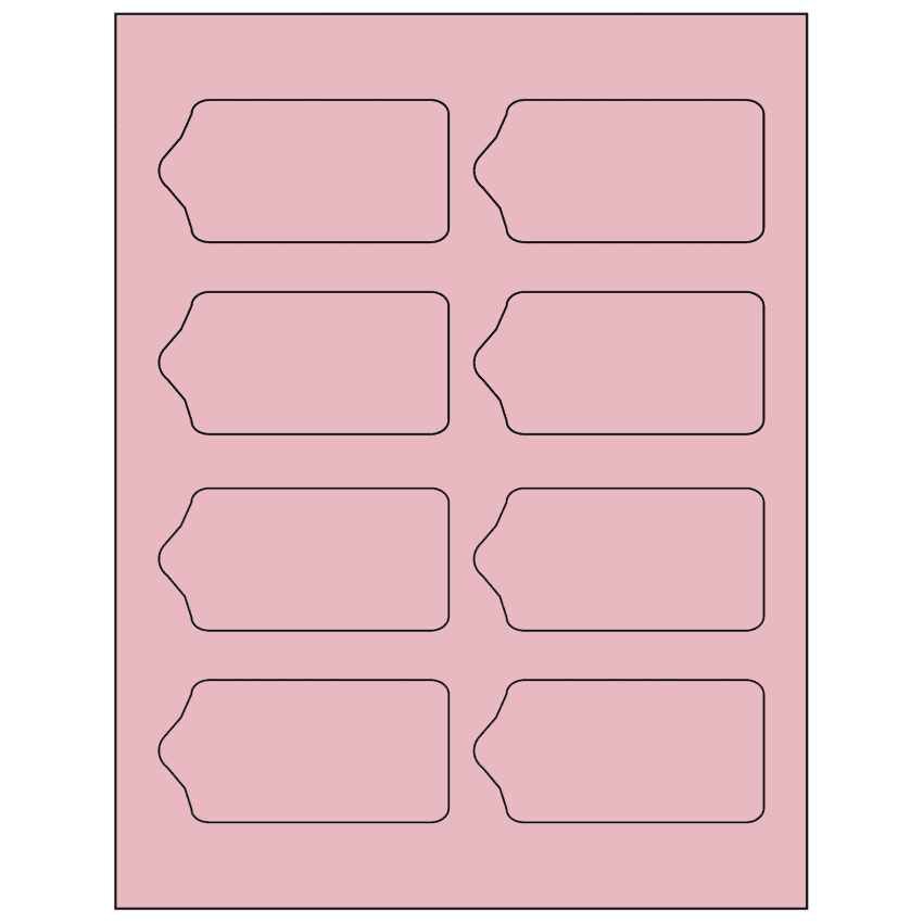 3.5625" x 1.75" Pastel Pink Sheet Labels
