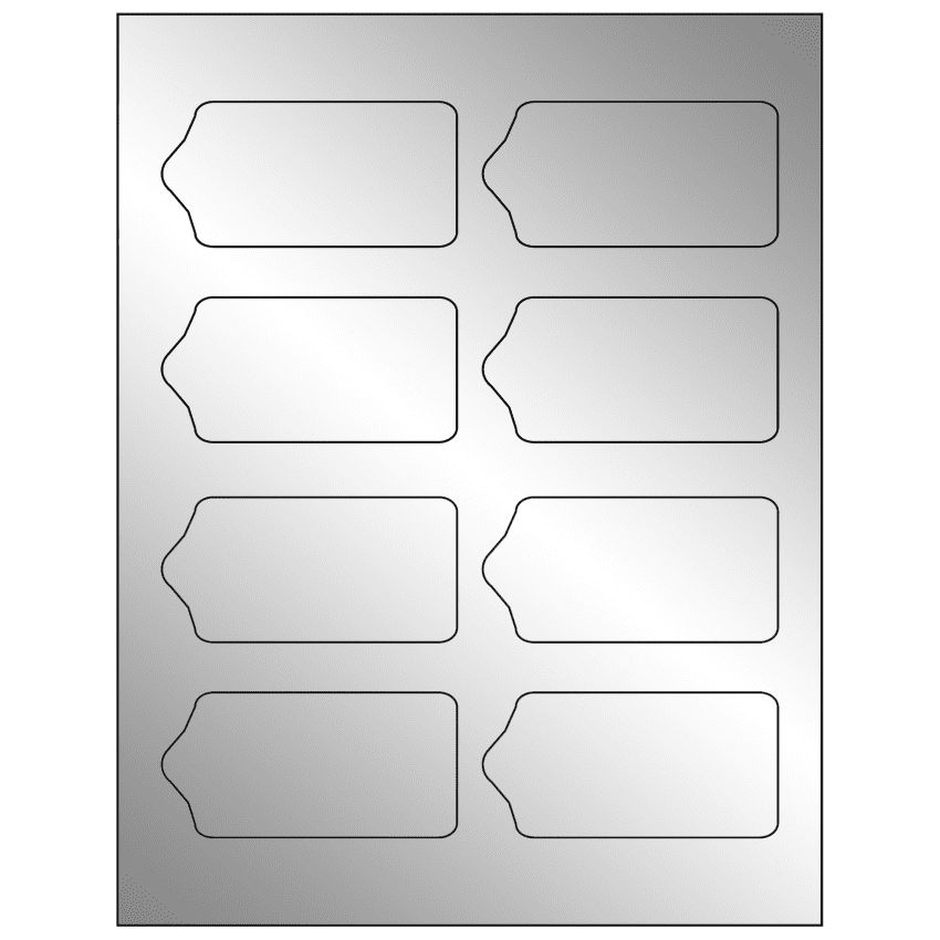 3.5625" x 1.75" Silver Foil Sheet Labels