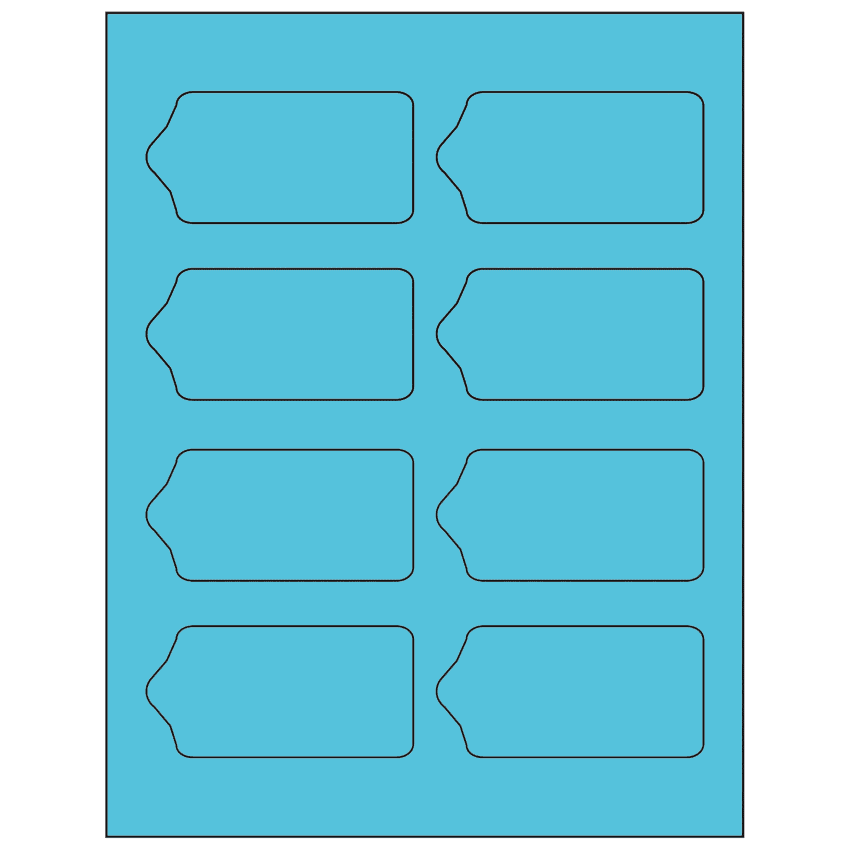 3.5625" x 1.75" Turquoise Sheet Labels