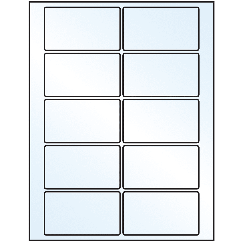 3.5" x 2" Crystal Clear Rectangular Sheet Labels