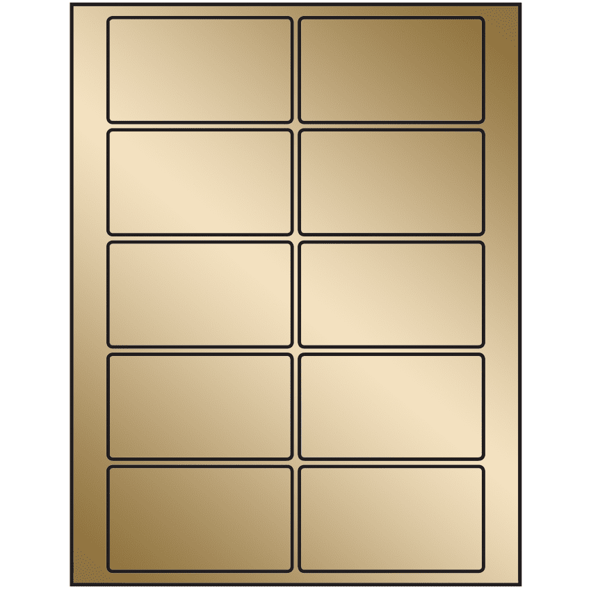 3.5" x 2" Gold Foil Rectangular Sheet Labels
