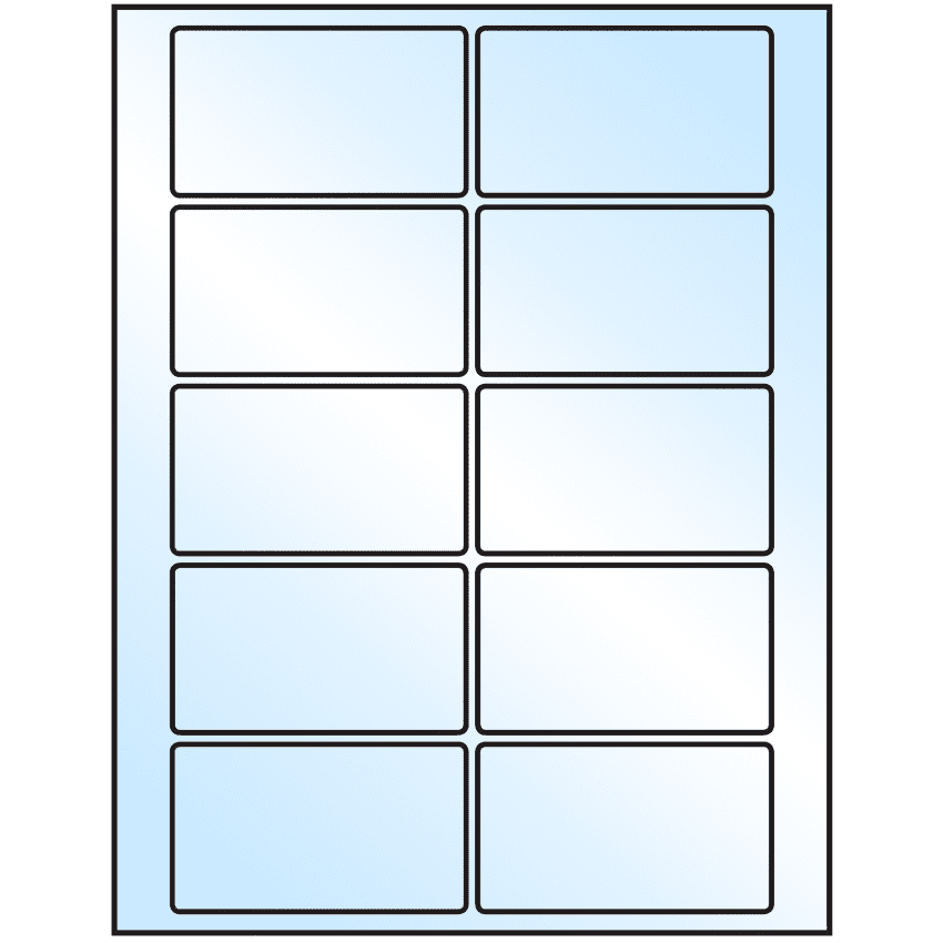 3.5" x 2" White Premium High Gloss Rectangular Sheet Labels