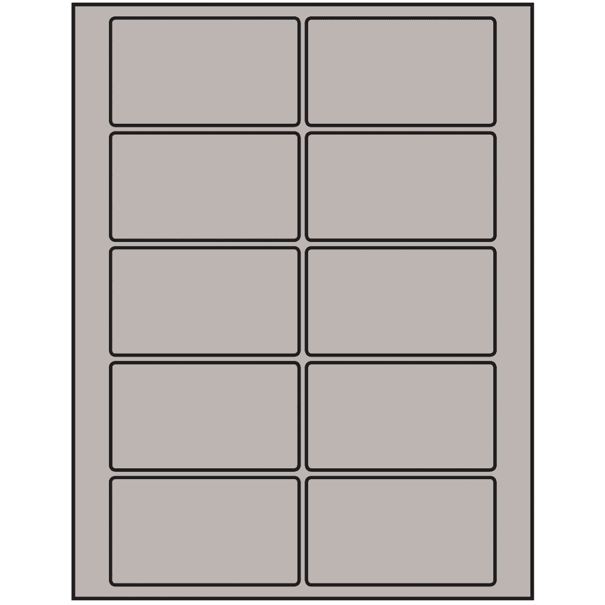 3.5" x 2" Gray Rectangular Sheet Labels