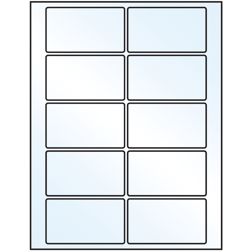 3.5" x 2" White Mid Gloss Rectangular Sheet Labels