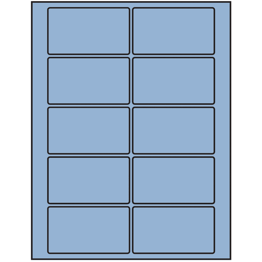 3.5" x 2" Pastel Blue Rectangular Sheet Labels
