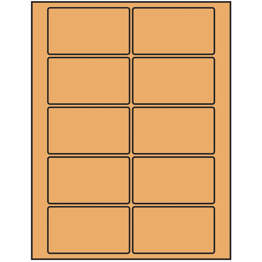 3.5" x 2" Pastel Orange Rectangular Sheet Labels