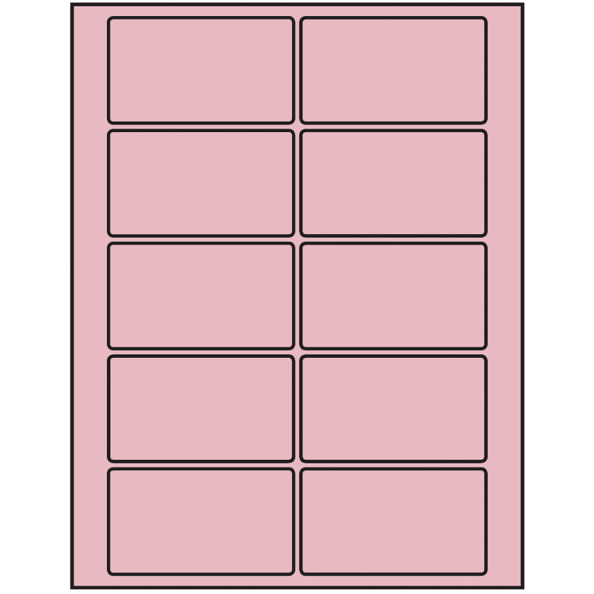 3.5" x 2" Pastel Pink Rectangular Sheet Labels
