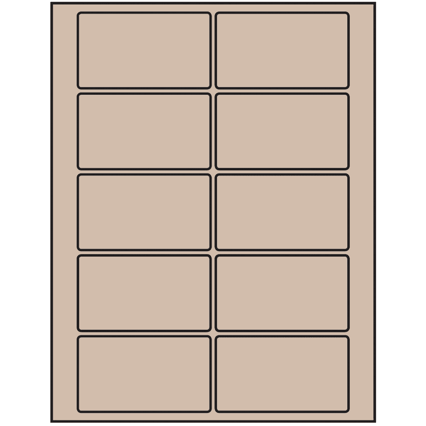 3.5" x 2" Pastel Tan Rectangular Sheet Labels