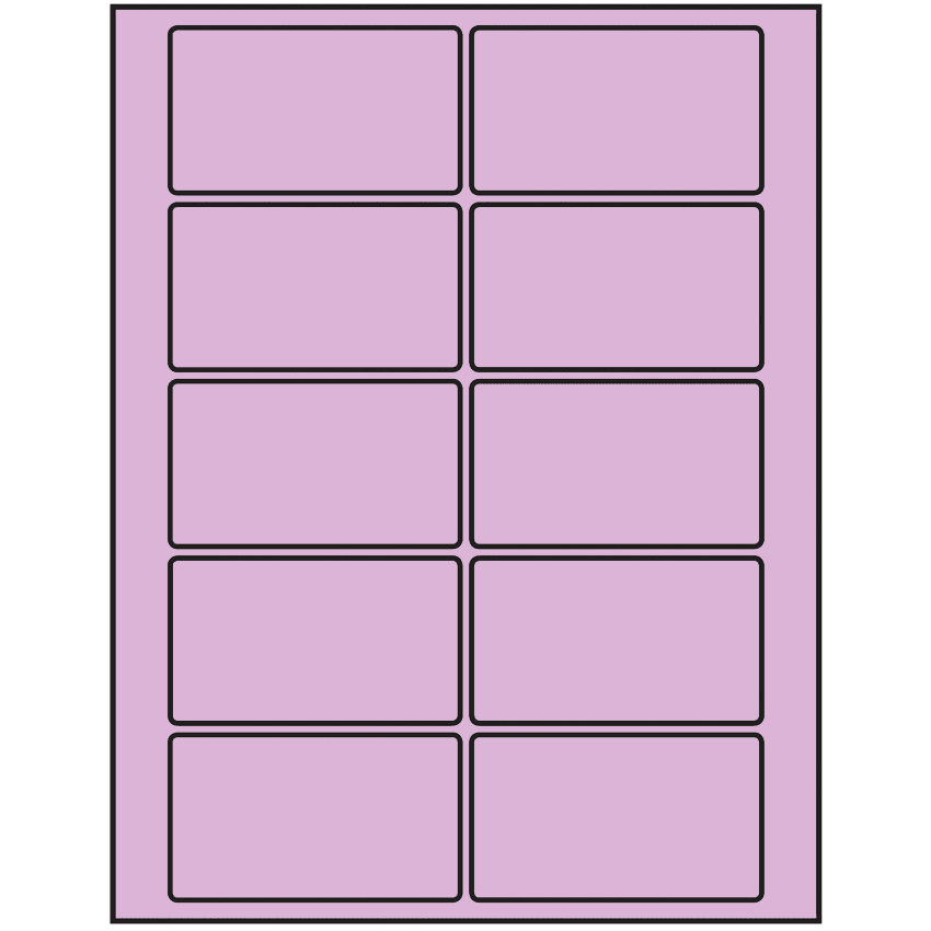 3.5" x 2" Pastel Purple Rectangular Sheet Labels