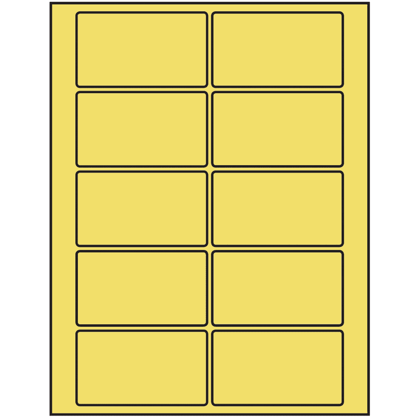 3.5" x 2" Pastel Yellow Rectangular Sheet Labels