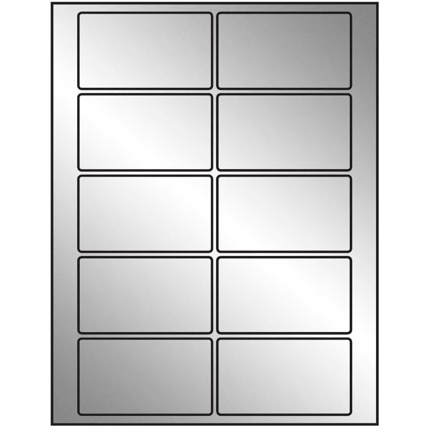 3.5" x 2" Silver Foil Rectangular Sheet Labels