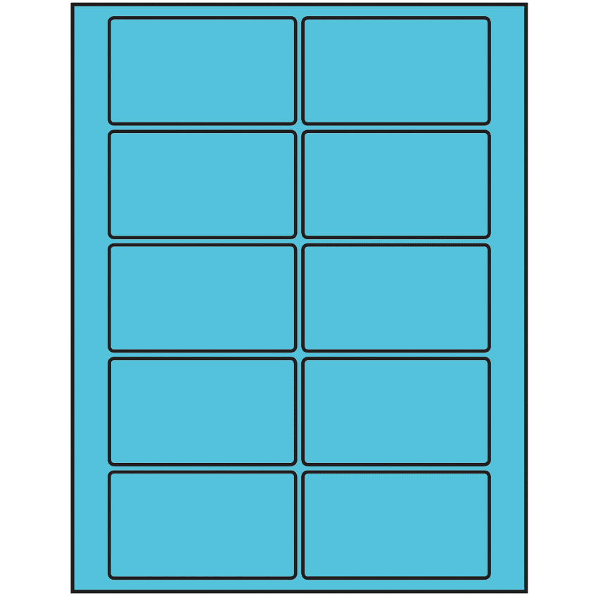 3.5" x 2" Turquoise Rectangular Sheet Labels