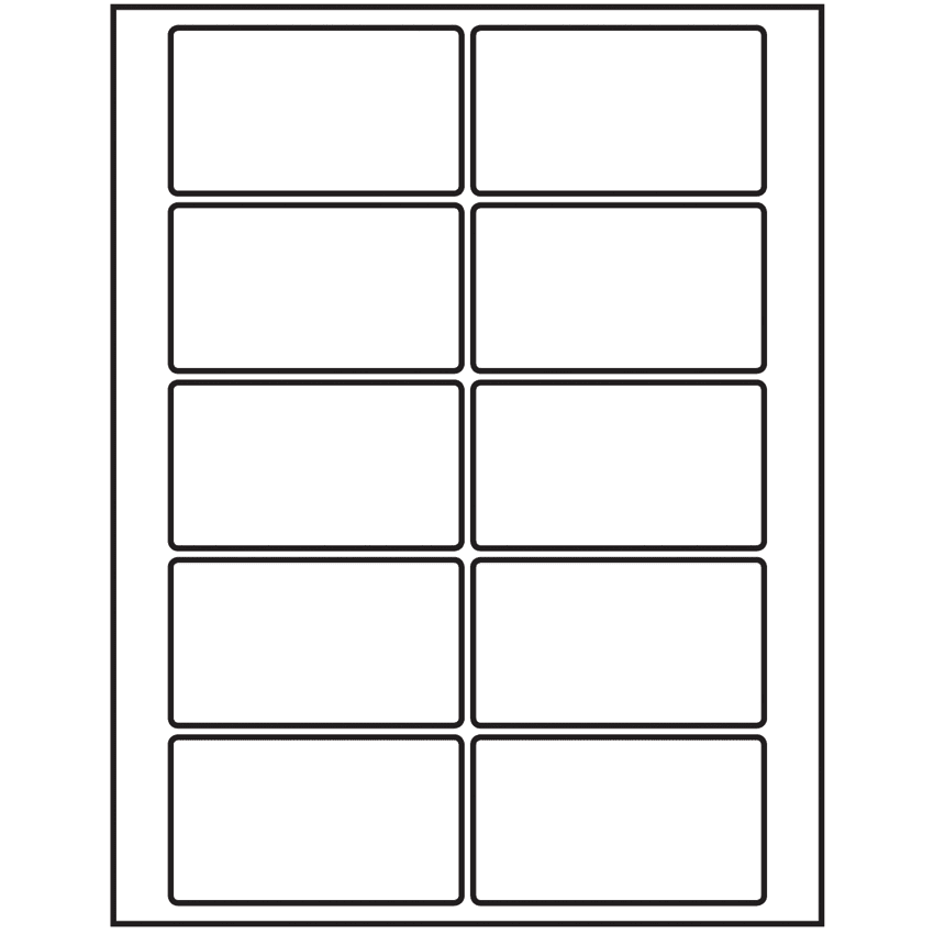 3.5" x 2" White Rectangular Sheet Labels