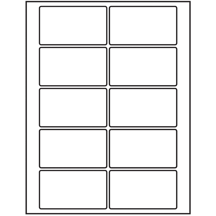 3.5" x 2" White Polyester Rectangular Sheet Labels