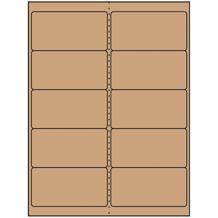 4" x 2" Brown Kraft Rectangular Sheet Labels