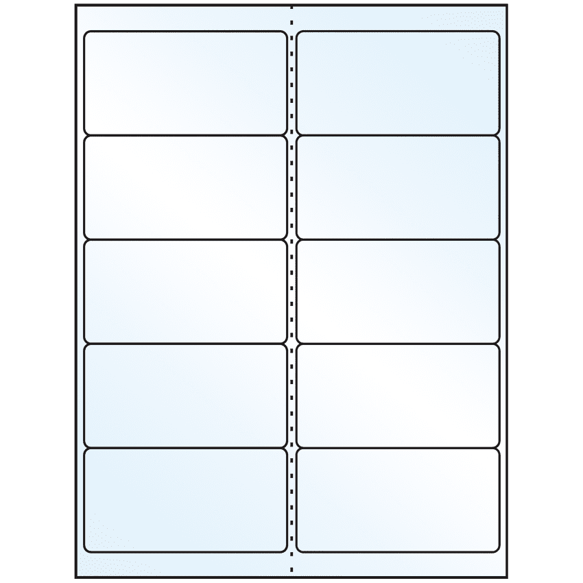 4" x 2" Crystal Clear Rectangular Sheet Labels