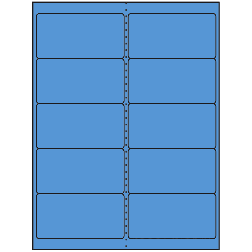 4" x 2" Fluorescent Blue Rectangular Sheet Labels