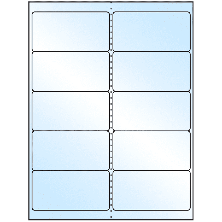 4" x 2" White Premium High Gloss Rectangular Sheet Labels