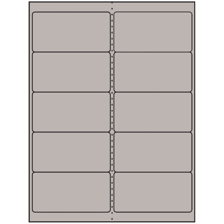 4" x 2" Gray Rectangular Sheet Labels