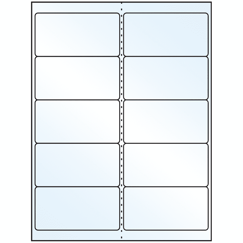 4" x 2" White Mid Gloss Rectangular Sheet Labels