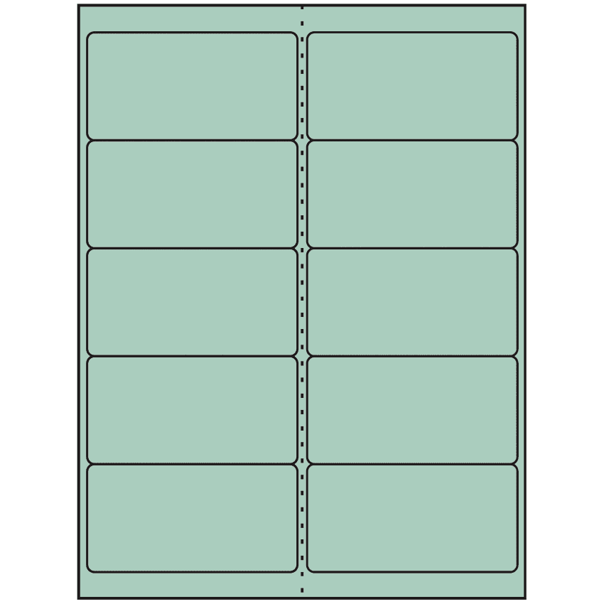 4" x 2" Pastel Green Rectangular Sheet Labels