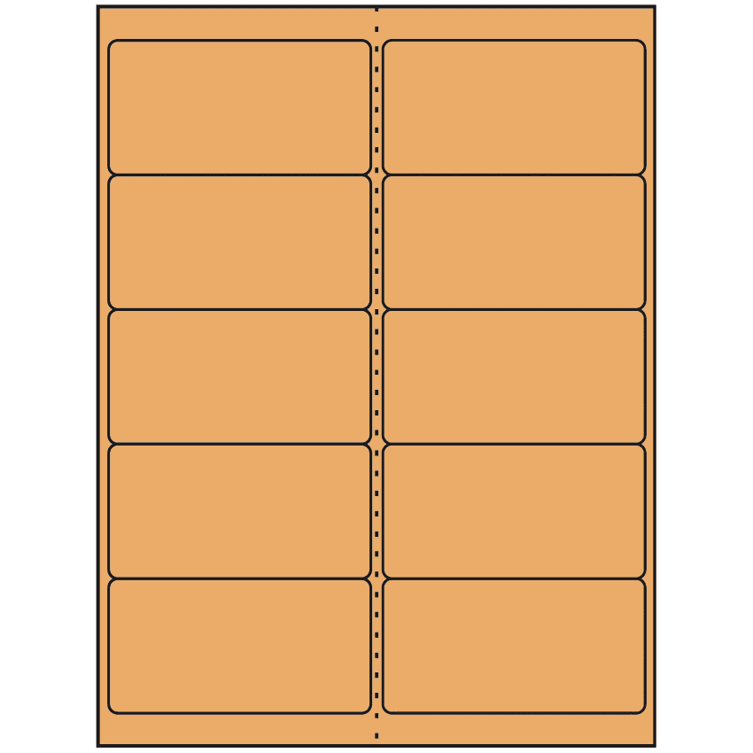 4" x 2" Pastel Orange Rectangular Sheet Labels