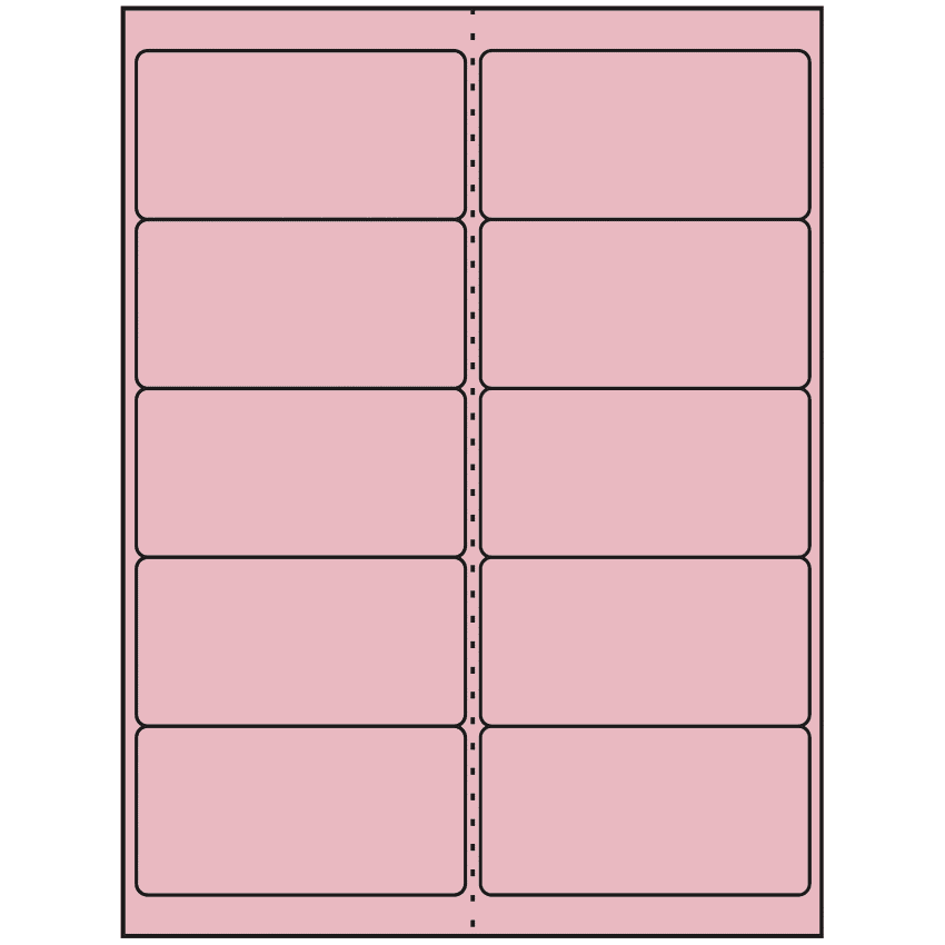 4" x 2" Pastel Pink Rectangular Sheet Labels