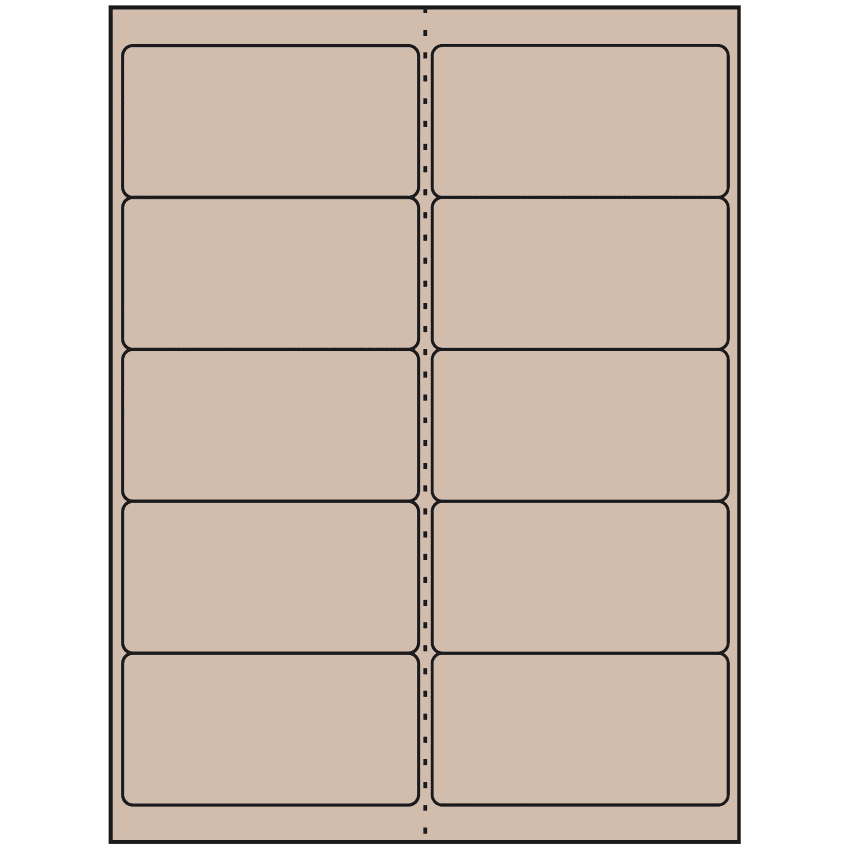 4" x 2" Pastel Tan Rectangular Sheet Labels