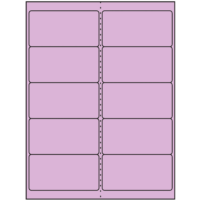 4" x 2" Pastel Purple Rectangular Sheet Labels