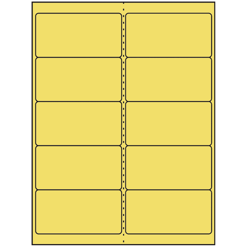 4" x 2" Pastel Yellow Rectangular Sheet Labels