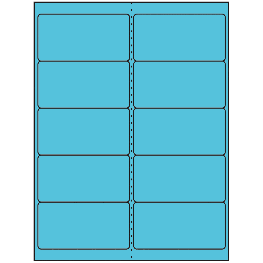 4" x 2" Turquoise Rectangular Sheet Labels