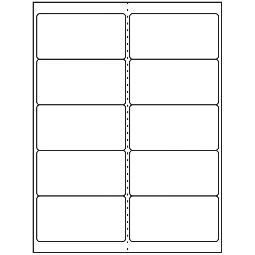 4" x 2" White Rectangular Sheet Labels
