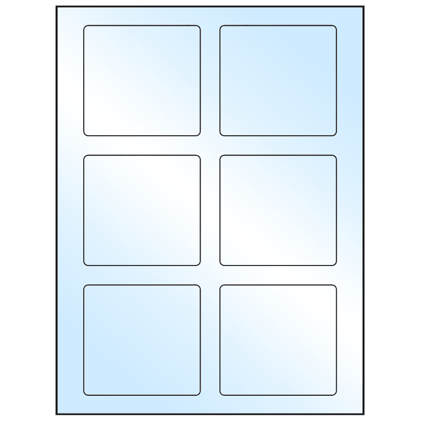 3.25" x 3" White Premium High Gloss Rectangular Sheet Labels