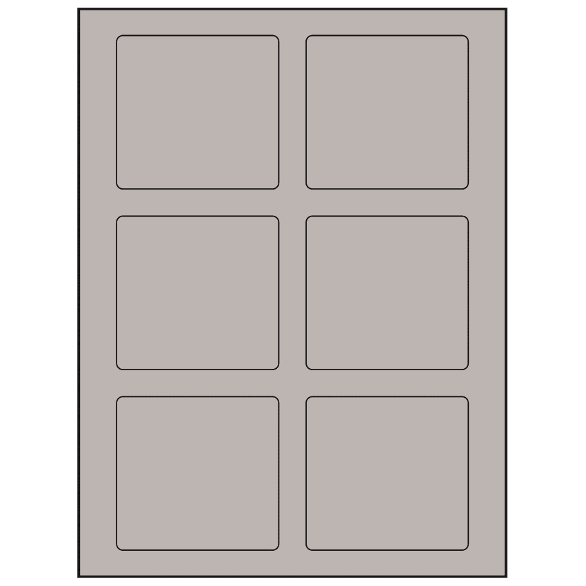 3.25" x 3" Gray Rectangular Sheet Labels
