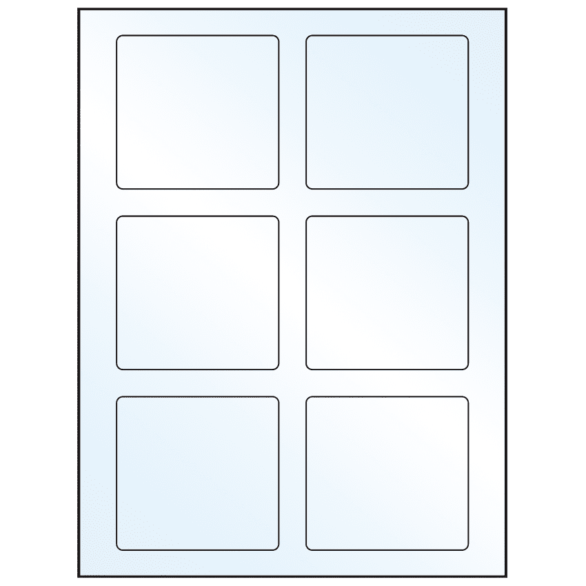 3.25" x 3" White Mid Gloss Rectangular Sheet Labels