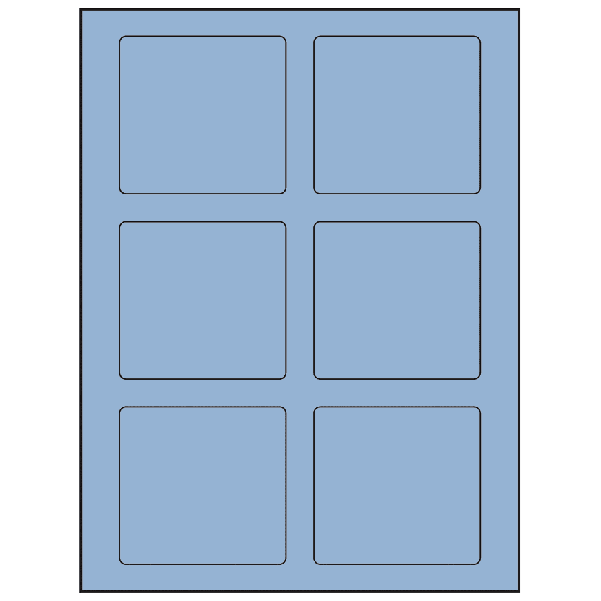 3.25" x 3" Pastel Blue Rectangular Sheet Labels