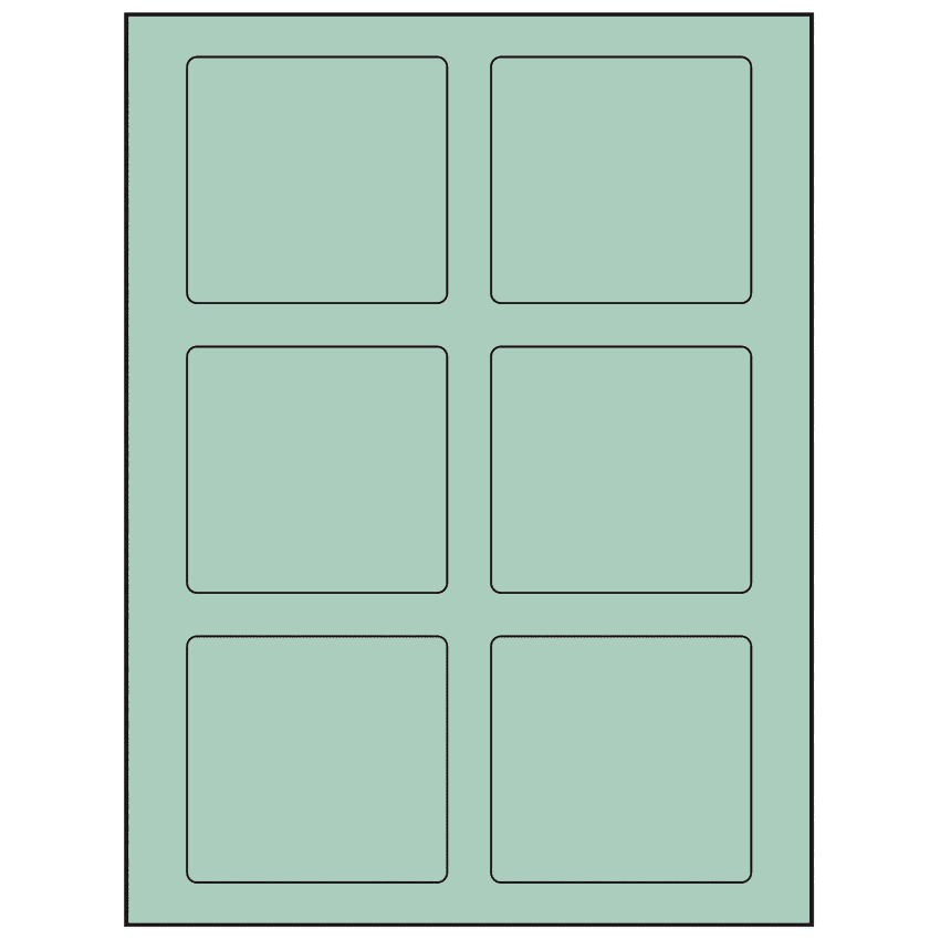 3.25" x 3" Pastel Green Rectangular Sheet Labels