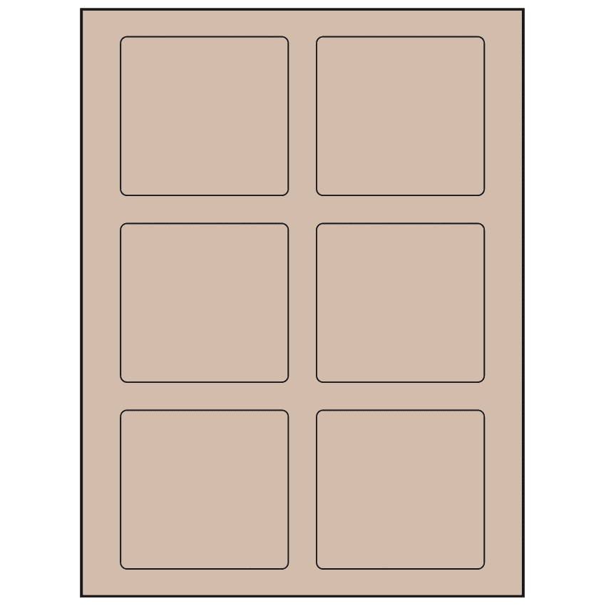 3.25" x 3" Pastel Tan Rectangular Sheet Labels