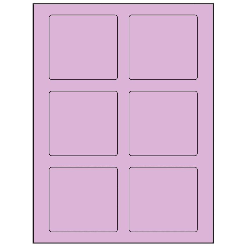 3.25" x 3" Pastel Purple Rectangular Sheet Labels