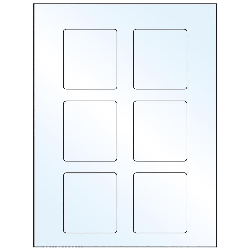 2.5" x 2.75" Crystal Clear Rectangular Sheet Labels